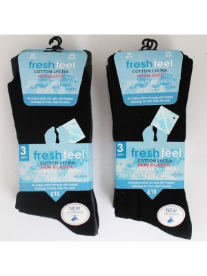 Fresh Feel Men's Cotton Lycra Seam Free Toe Socks - Dark Assorted 