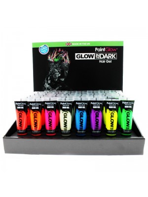 Paint Glow UV Neon Glow In The Dark Hair Gel - Full Tray (48 Pcs)
