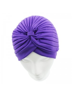 Jersey Turban Hat In Purple Colour 