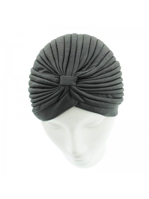 Jersey Turban Hat In Dark Grey Colour 