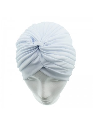 Jersey Turban Hat In White Colour 