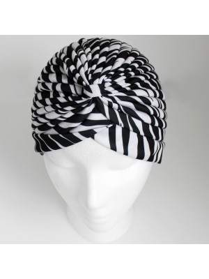 Jersey Turban Hat In Zebra Print