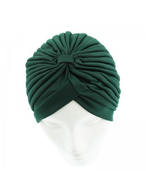 Jersey Turban Hat In Dark Green Colour 
