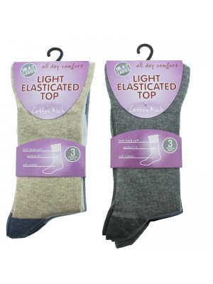 Ladies Cotton Rich Socks - Light Elasticated Top