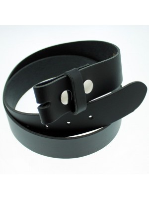 Men's Press Stud Leather Belts 1.5" Wide - Black