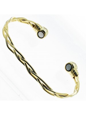 Magnetic Bangle - Gold Crisscross (Medium)