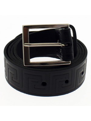 Men's Embossed Leather Belts 1.5" Wide - Black