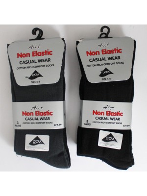 Aler Non Elastic Casual Wear Cotton Rich Comfort Socks - Dark Assorted 