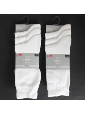Silky's Ladies Cotton Ankle Socks - White
