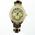 NY London Ladies Crystal Stone Wrist Watch Lampart Design Gold