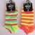 Ladies Neon Trainer Socks - Stripes Patern