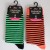 Ladies' Black & Neon Stripes Ankle Socks (Assorted Colours)