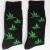 Multi Cannabis Leaf Print Black Socks