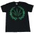 Multi Cannabis Leaf Design Black Cotton T-Shirt