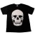 Skull Design Black Cotton T-Shirt