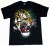 Tiger Roar Face Design Black Cotton T-Shirt