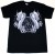 Twin Dragon Design Black Cotton T-Shirt