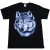 Lone Wolf Face Design Black Cotton T-Shirt