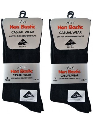 Boys Non-Elastic Casual Wear Black Cotton Rich Comfort Socks
