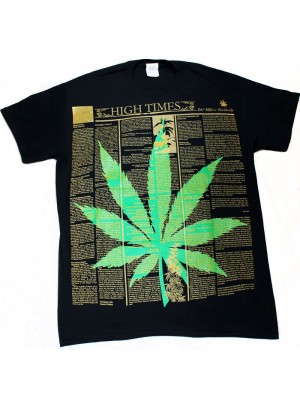 "High Times" Design Black Cotton T-Shirt