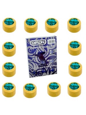 Caflon Ear Piercing Studs Gold Plated December Blue Zircon Birthstone Mini 3mm