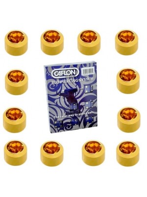 Caflon Ear Piercing Studs Gold Plated November Topaz Birthstone Mini 3mm