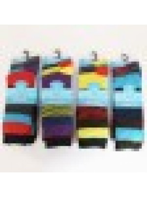 Fresh Feel Colourful Multi Striped Mens Socks (Assorted Colours)
