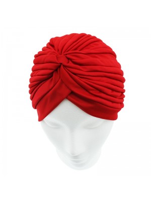 Jersey Turban Hat In Red Colour 