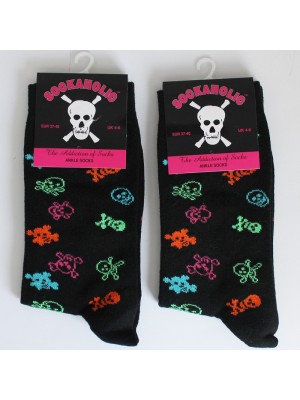 Kids Cotton Ankle Socks-Skulls Design
