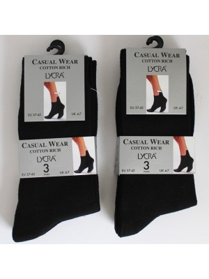 Ladies Casual Wear Cotton Rich Socks With Lycra