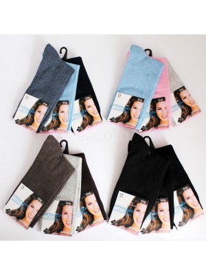 Ladies Cotton Rich Classic Socks, Assorted Colours