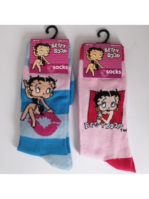 Ladies' 'Betty Boop' Coloured Socks - Assorted