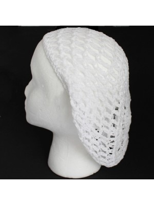 Soft Rayon Snood Hat Hair Net- White